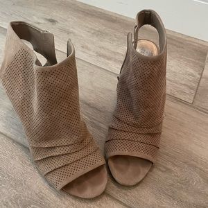 Vince Camuto Suede Open Toe Booties